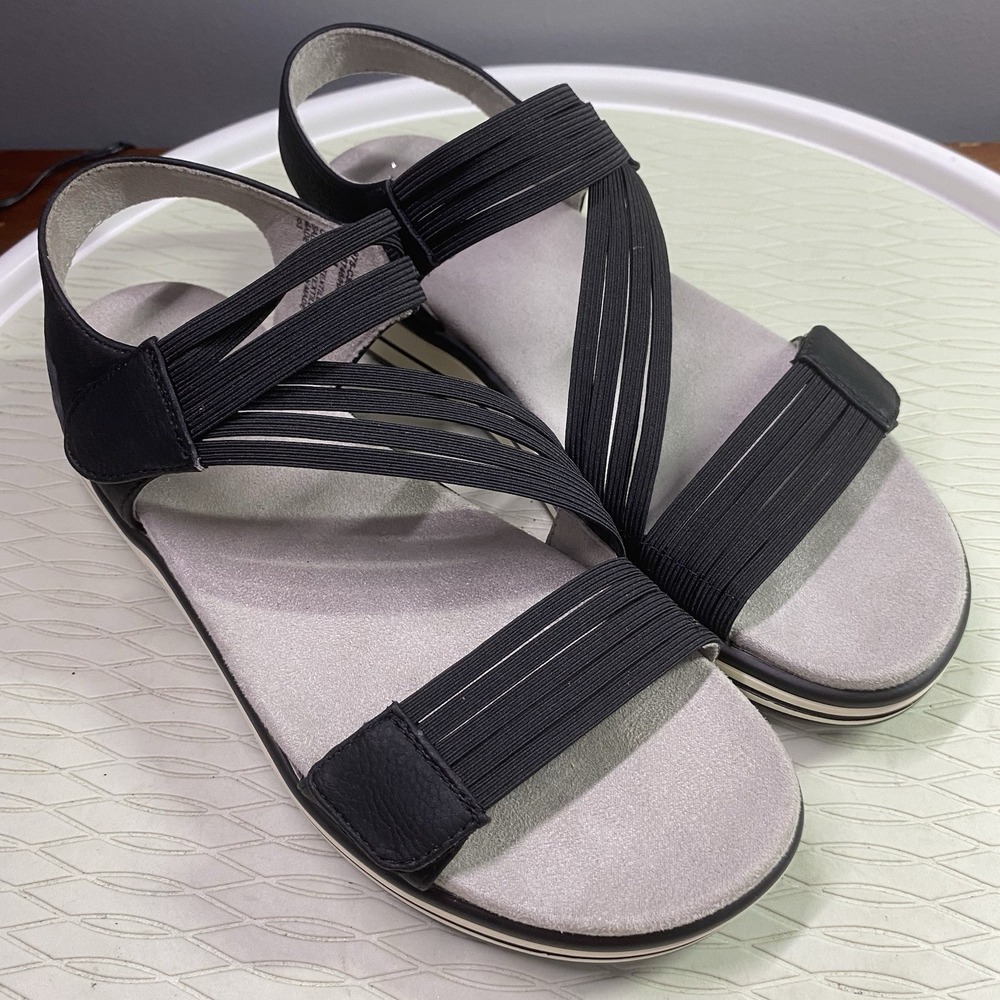 Cliffs by White Mountain‎ Womens Black Slingback Shoes Sandals Sz.6.5"